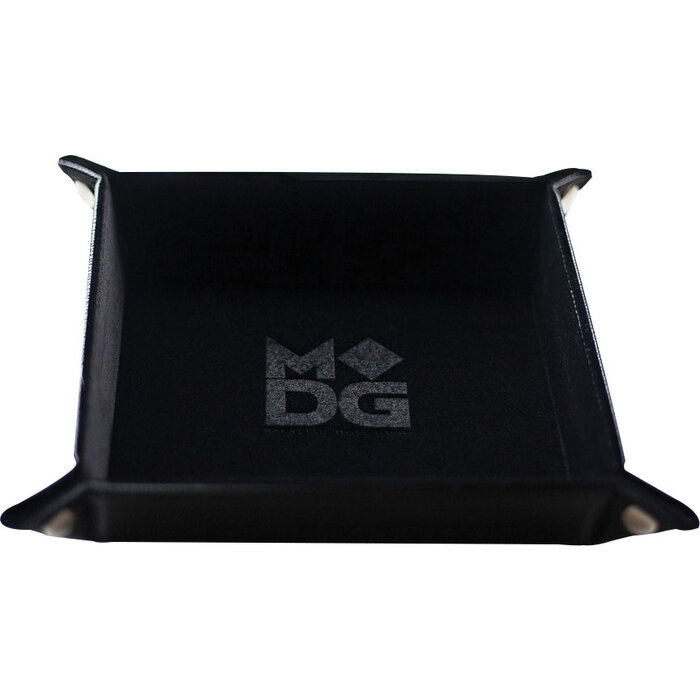 Metallic Dice Games Dice Tray - Velvet Folding w/ Leather Backing - 10" x 10"