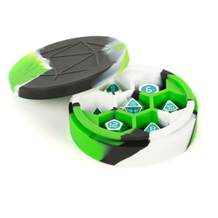 Metallic Dice Games Round Silicone Dice Case -