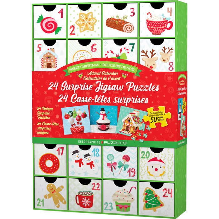 Eurographics 24x50 pcs - Sweet Christmas Puzzle Advent Calendar