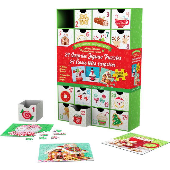 Eurographics 24x50 pcs - Sweet Christmas Puzzle Advent Calendar