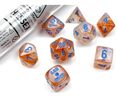 Chessex 7-Piece RPG Dice Set: Lab Dice Borealis Rose Gold/Light Blue Luminary