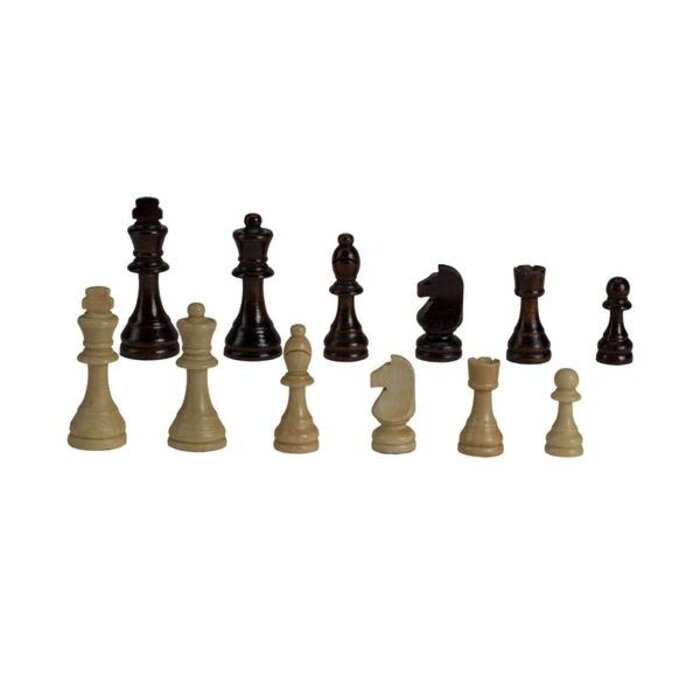 CHH Chess Pieces - Wooden Black/Natural (3.5 inch King )