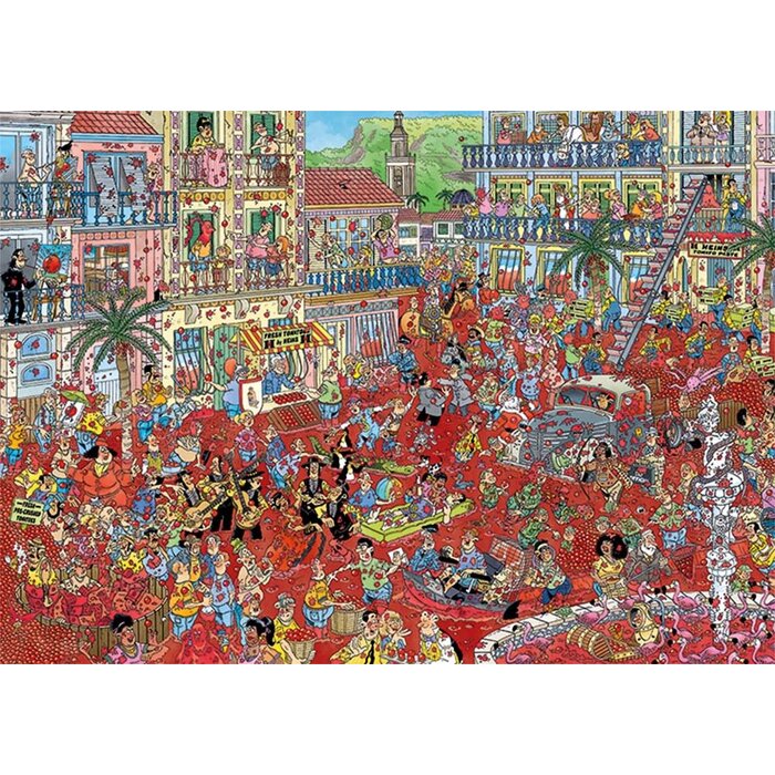 Jumbo Puzzles 1000 pcs - Jan van Haasteren: La Tomatina