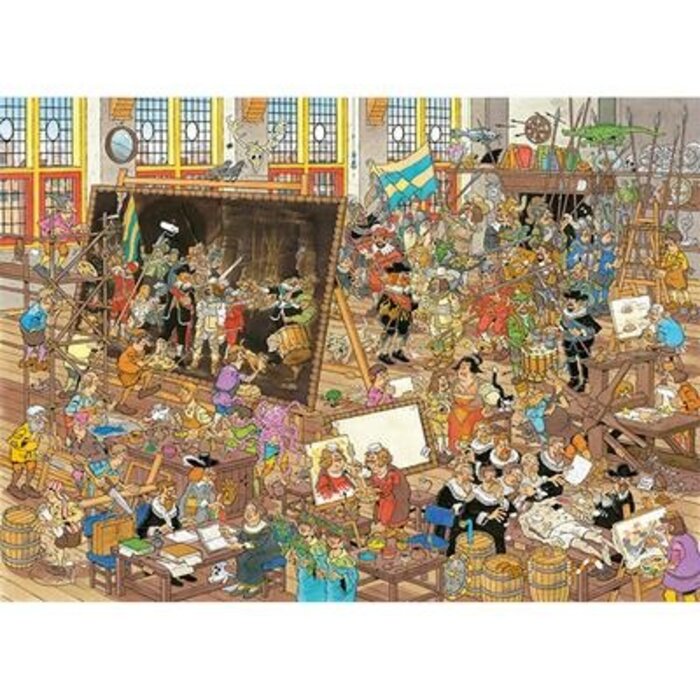 Jumbo Puzzles 2 x 1000 pcs - Jan van Haasteren: Rembrandt's Studio/Gallery of Curiosities (A Trip to the Museum )