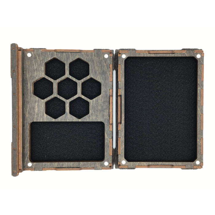 Redline Engraving Wooden 7-piece Tome of Dice