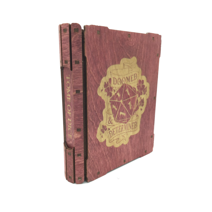 Redline Engraving Wooden 7-piece Tome of Dice