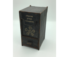 Redline Engraving Wooden Card and Dice Storage Box - 1 Drawer Brown