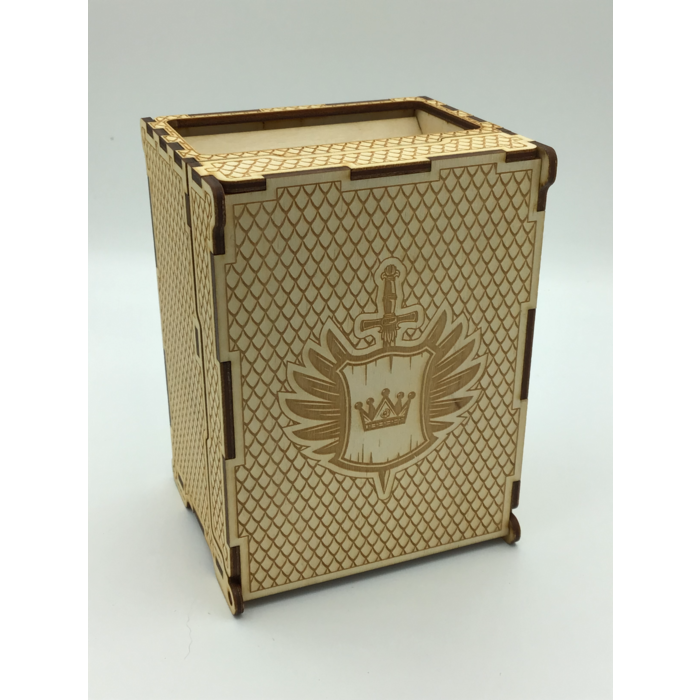 Redline Engraving Wooden Dice Tower - Single Piece Folding