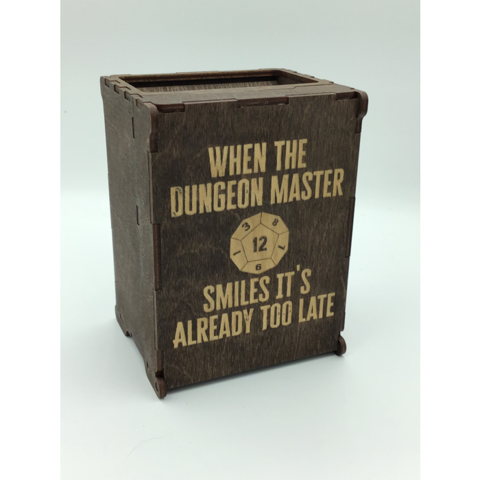 Redline Engraving Wooden Dice Tower - Single Piece Folding