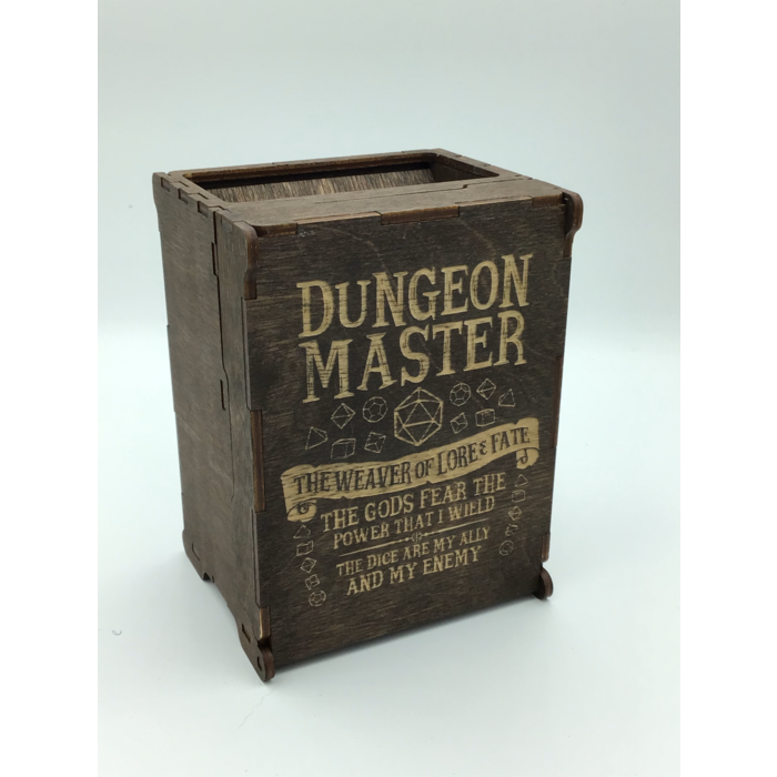 Redline Engraving Wooden Dice Tower - Single Piece Folding