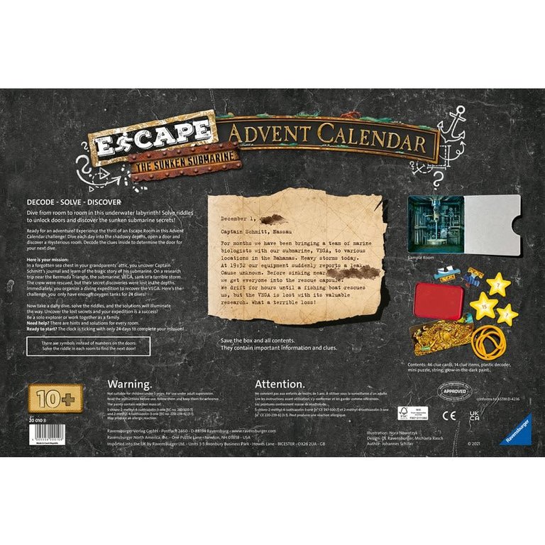 ESCAPE The Sunken Submarine Advent Calendar Boardgames ca