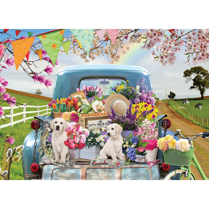 Cobble Hill Puzzles 500 pcs - Country Truck in Spring