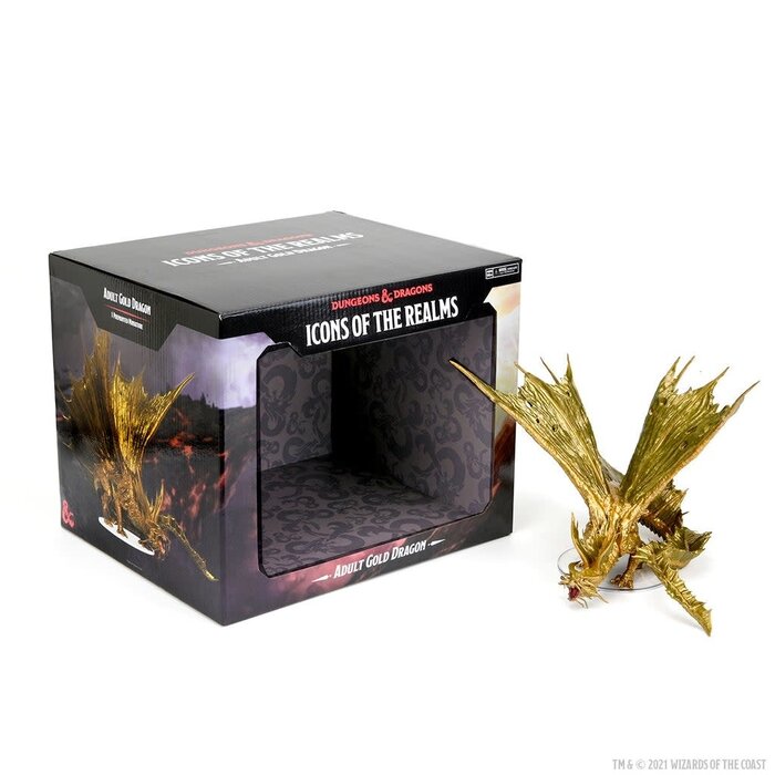 Wizkids/NECA LLC D&D Icons of the Realms: Adult Gold Dragon Premium Painted Miniature