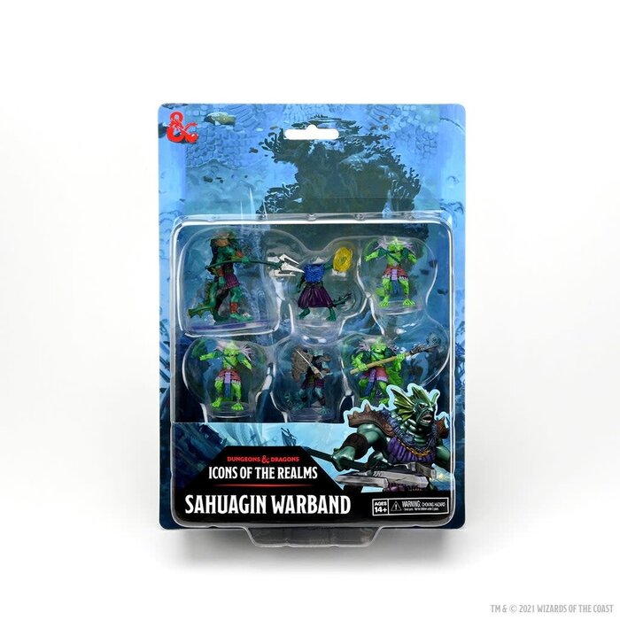Wizkids/NECA LLC D&D Icons of the Realms: Sahuagin Warband Premium Painted Miniature Pack