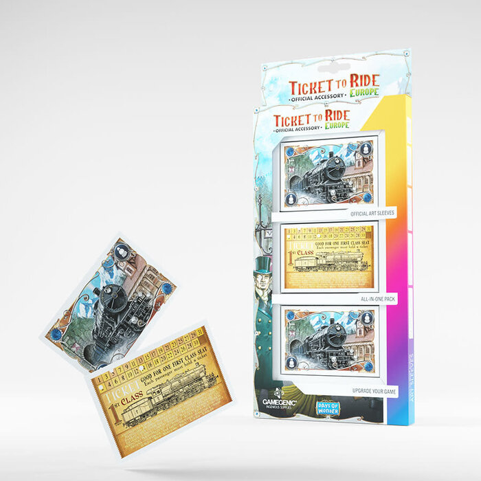 GameGenic Sleeves - 58x90mm Art Sleeves - Ticket to Ride Europe