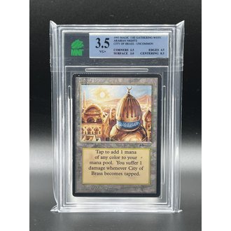 Wizards of the Coast Magic the Gathering Graded Singles - City of Brass 1993 Arabian Nights 3.5 VG+ Wizards of the Coast Magic the Gathering Graded Singles - City of Brass 1993 Arabian Nights 3.5 VG+