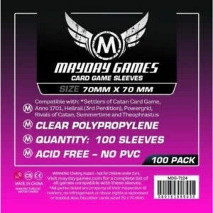 Mayday Games Sleeves - 70x70mm Mayday - 100/pk (Square Small)