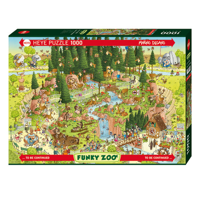 Heye Puzzles 1000 pcs - Funky Zoo: Black Forest Habitat (Degano)