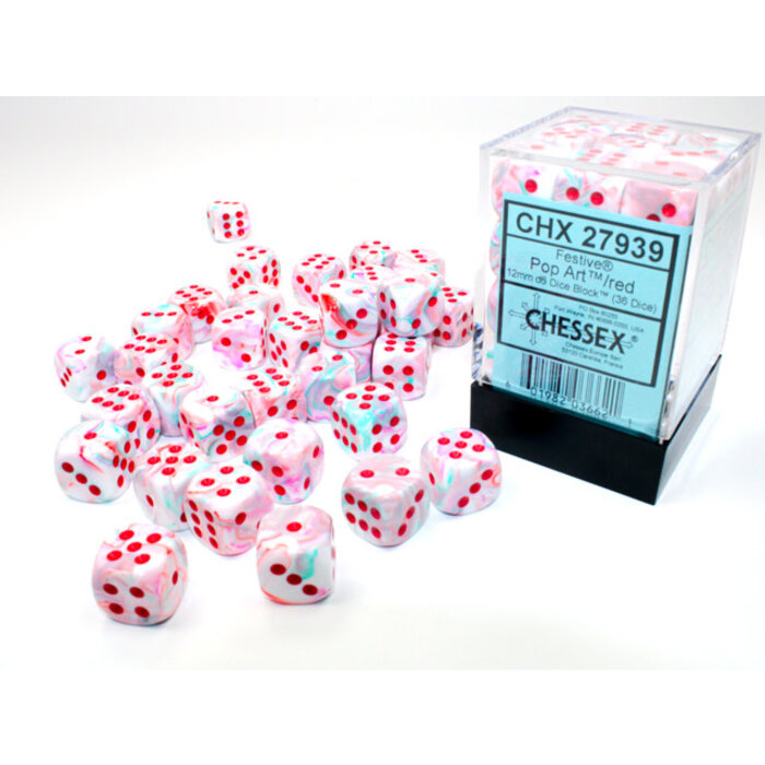 Chessex 36d6 Dice Block (12mm): Festive (Assorted Colours)