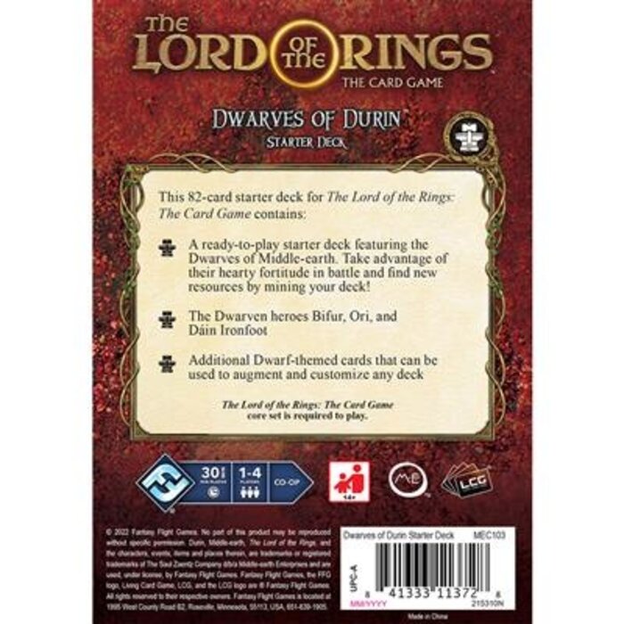 Fantasy Flight Games The Lord of the Rings LCG: Starter Deck Dwarves of Durin
