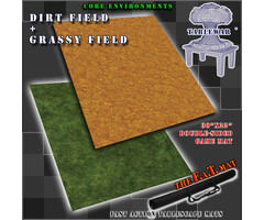 Table War Playmat - F.A.T. Mats (Fatmats): 30" x 22" Dirt Field/Grassy Field
