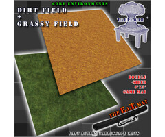 Table War Playmat - F.A.T. Mats (Fatmats): 3' x 3' Dirt Field/Grassy Field