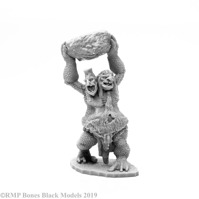 Reaper Miniatures Bones Black: Two-Headed Troll