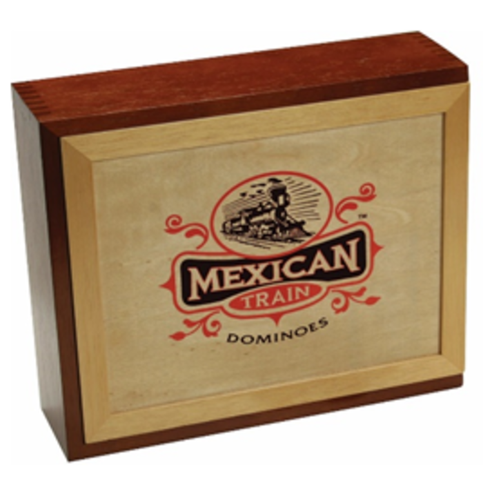 University Games Mexican Train Dominoes (Wooden Box)