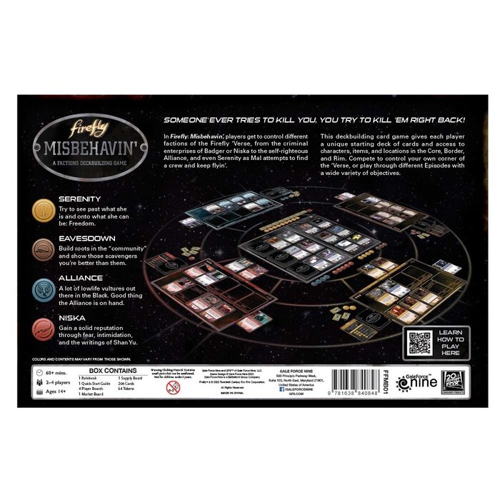 Gale Force Nine Firefly: Misbehavin' Factions Deck Building Game