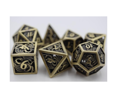 Foam Brain Games 7-Piece Hollow Metal RPG Dice Set: Dragon