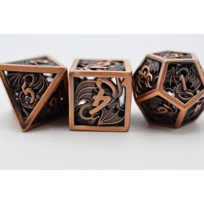 Foam Brain Games 7-Piece Hollow Metal RPG Dice Set: Dragon