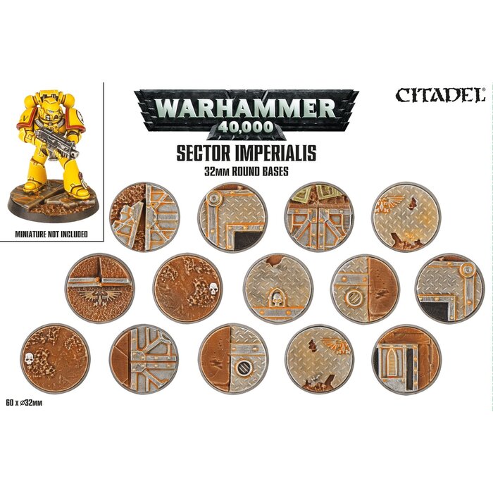 Games Workshop Warhammer 40K: Sector Imperialis - 32mm Round Bases