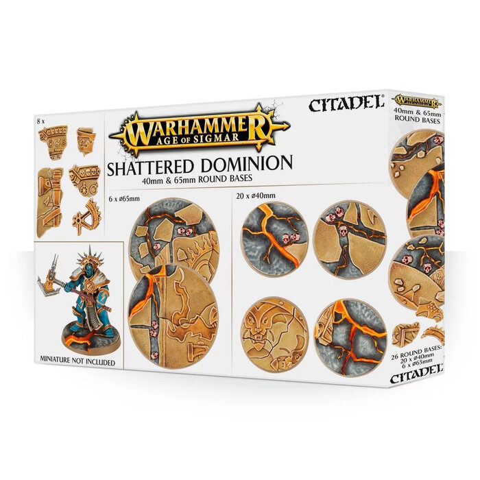 Games Workshop Warhammer Age of Sigmar: Shattered Dominion 40 & 65mm Round Bases