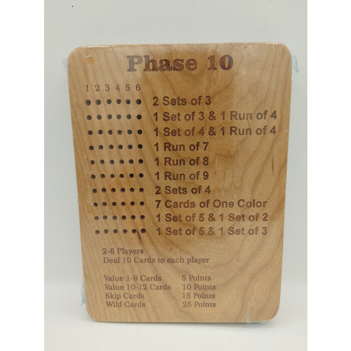 Unique Wood Products Wooden Phase 10 Board