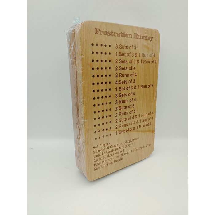 Unique Wood Products Wooden Frustration Rummy Board - Deluxe/Travel Version