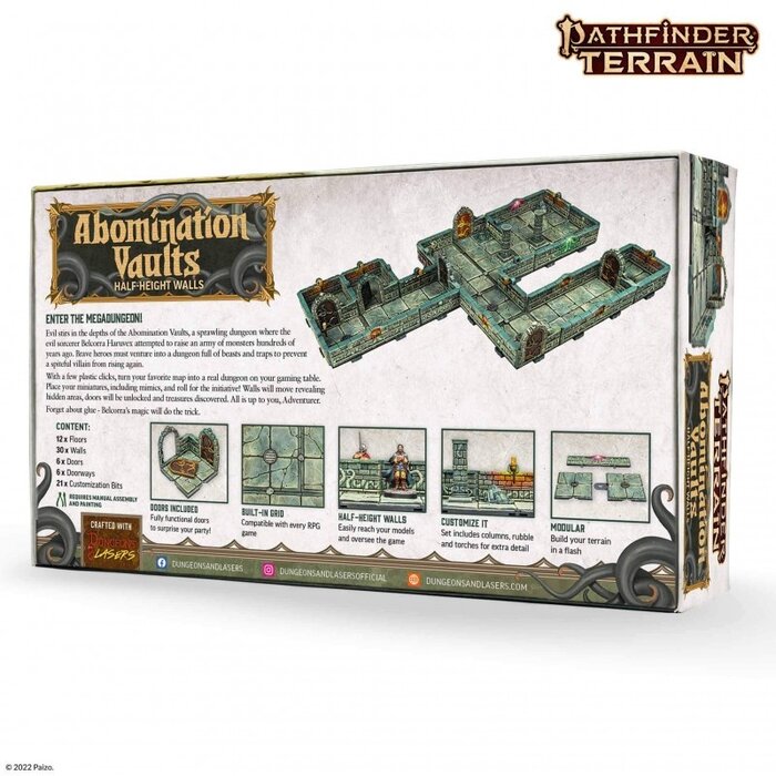 Archon Studio Pathfinder Terrain: Abomination Vaults Half-Height Walls