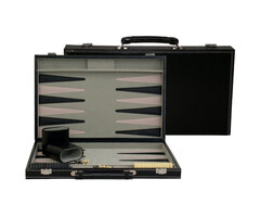 Wood Expressions Backgammon Set 15" Black Leatherette