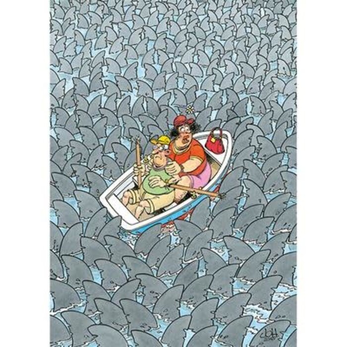 Jumbo Puzzles 500 pcs - Jan van Haasteren: Shark Mania