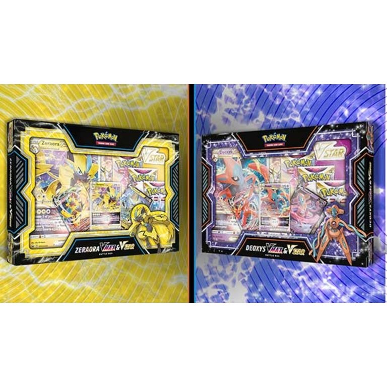 Pokemon Sword & Shield Deoxys VMAX & VSTAR Battle Box (4 Booster Packs,  Promo Card, 2 Etched Promo Cards, Oversize Card & More) 