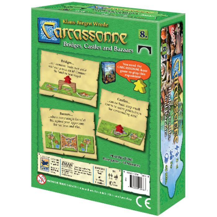Z-Man Games Carcassonne Second Edition Expansion 8: Castles, Bridges & Bazaars