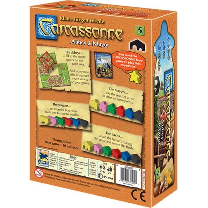 Z-Man Games Carcassonne Second Edition Expansion 5: Abbey & Mayor