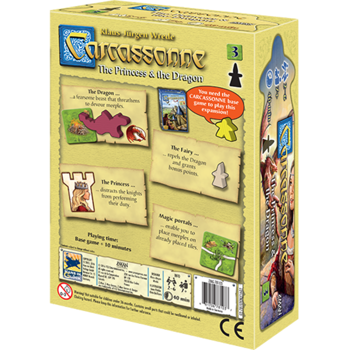 Z-Man Games Carcassonne Second Edition Expansion 3: The Princess and the Dragon