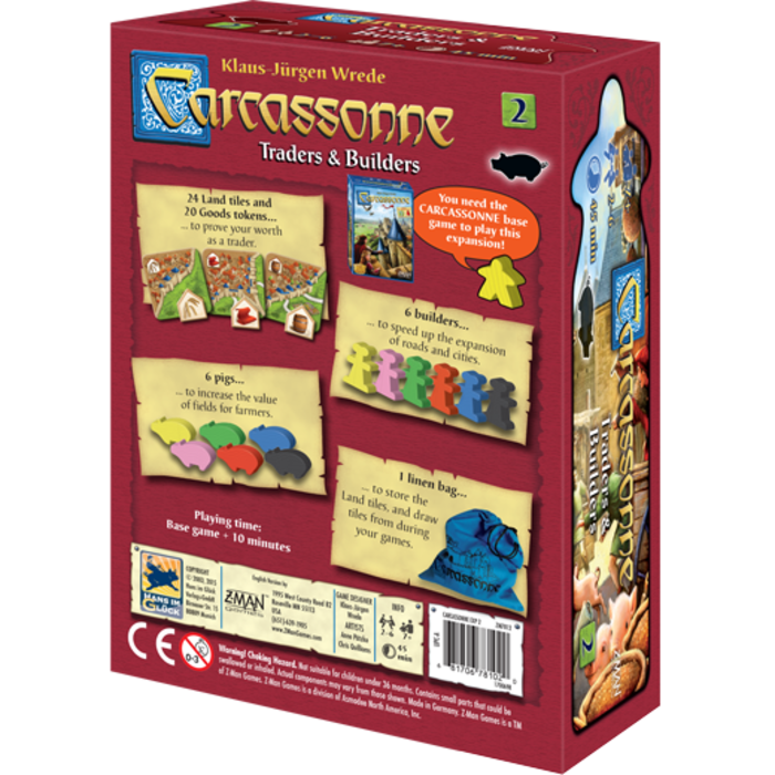 Z-Man Games Carcassonne Second Edition Expansion 2: Traders & Builders