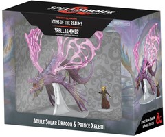 Wizkids/NECA LLC D&D Icons of the Realms: Adult Solar Dragon & Prince Xeleth Premium Painted Miniatures