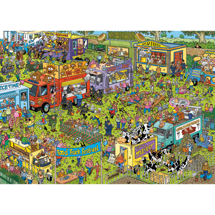 Jumbo Puzzles 1500 pcs - Jan van Haasteren: Food Truck Festival