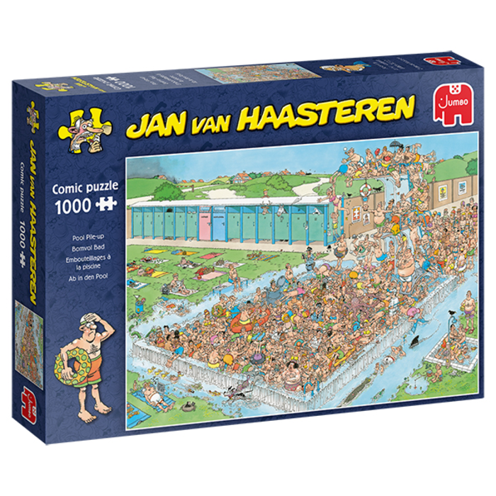 Jumbo Puzzles 1000 pcs - Jan van Haasteren: Pool Pile-up