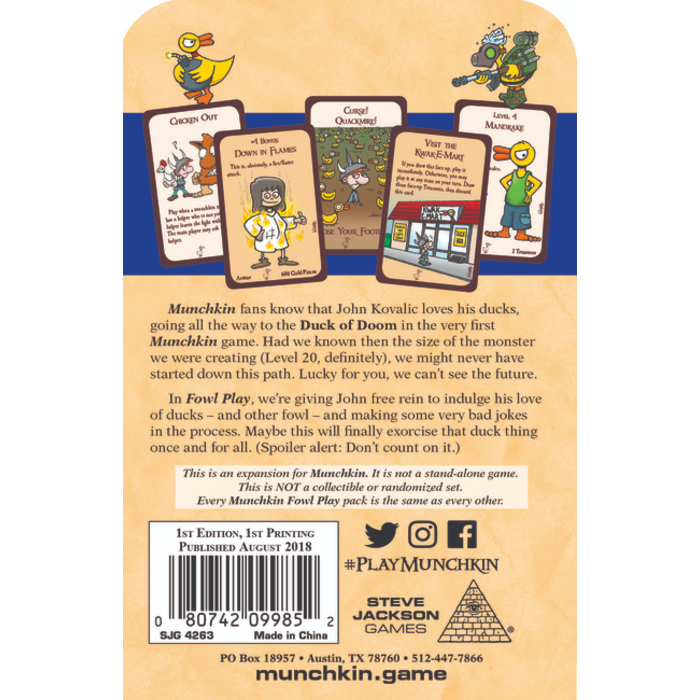 Steve Jackson Games Munchkin Original: Fowl Play Mini Expansion