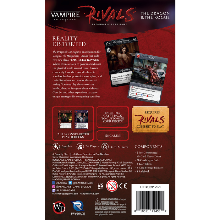 Renegade Game Studios Vampire the Masquarade - Rivals: The Dragon and the Rogue Expansion