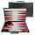 Backgammon Set 18" Black Leatherette with Grey Stripe