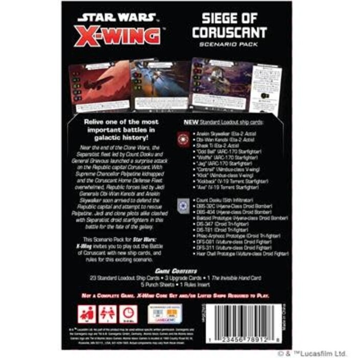 Atomic Mass Games Star Wars X-Wing 2.0: Siege of Coruscant Scenario Pack